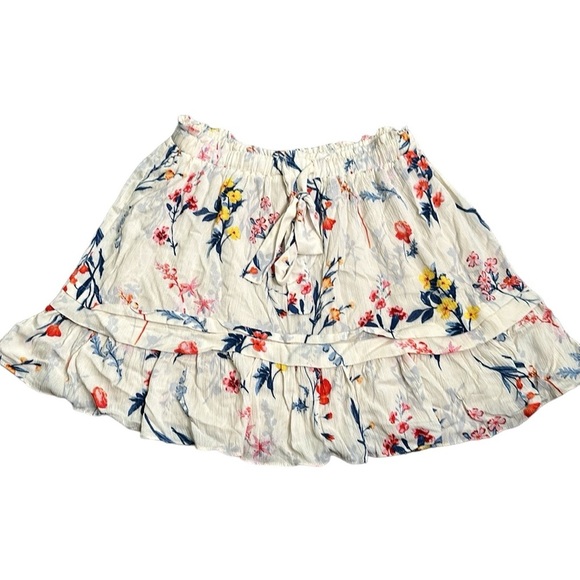 Miss me beige ivory floral mini skirt size large - Picture 3 of 9